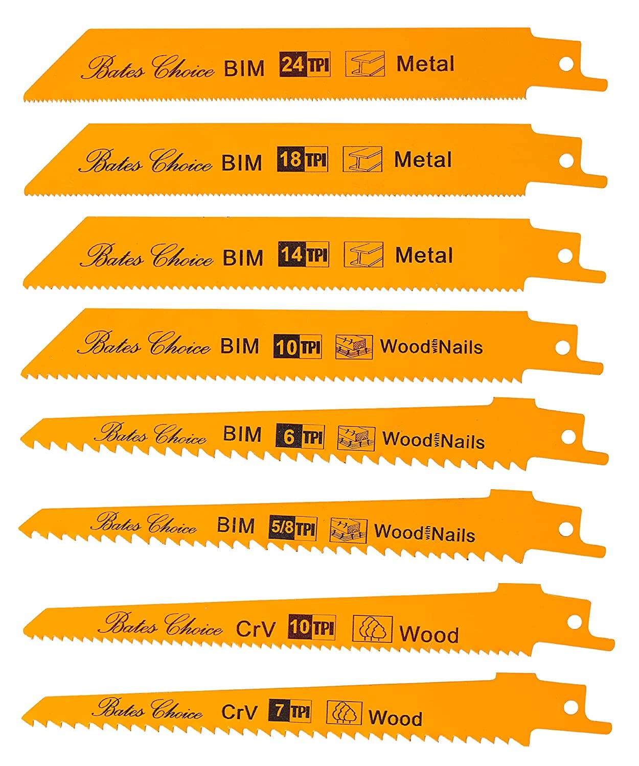 Bates Choice - Wholesale Handy Tool - Reciprocating Saw Blades, 8 Pack, 6 inch, Saw Blade1