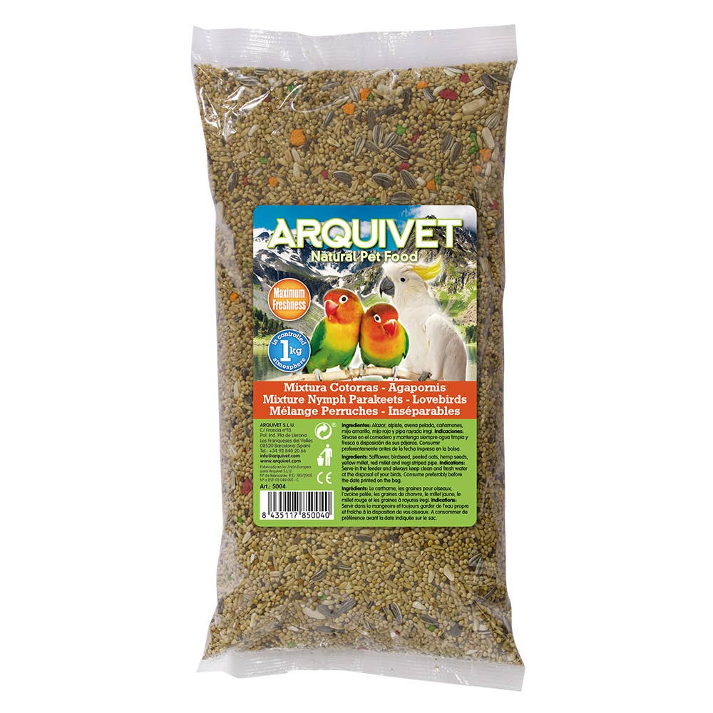 ARQUIVET, S.L.U. – Engroshandel Kæledyrsfoder – ikke hund/kat – Parakitter - Lovebirds Mix 1 kg1