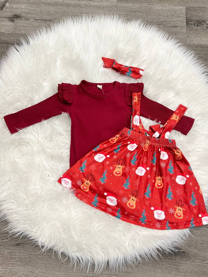Reindeer Skirt Set for wholesale by Two Cute Boutique LLC