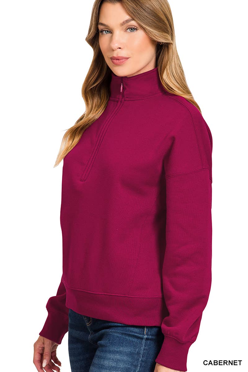 42POPS - Wholesale Sweatshirt - Dames - .0913 Fleece Hoge Hals Half Zip Sweatshirts SI-287427