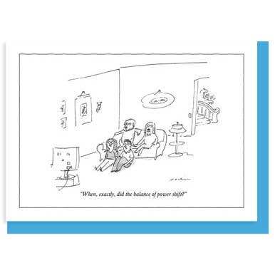 (H) BALANCE OF POWER - 5 x 7 NEW YORKER CARD for wholesale by Nelson Line