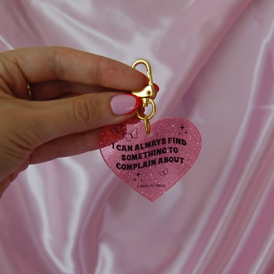 Taylor Elliott Acrylic Confetti Keychain, Heart