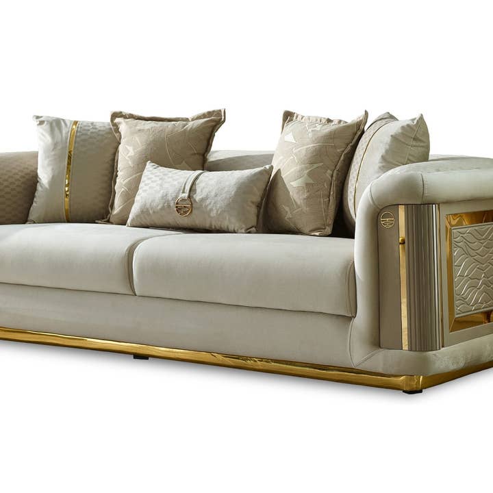 Divano Fisso Elegance Crema per la vendita all'ingrosso da parte di Furnia group corporation