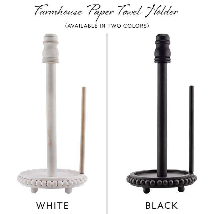 AuldHome Design Porte-essuie-tout en perles de style ferme pour la vente par Kurated Korner