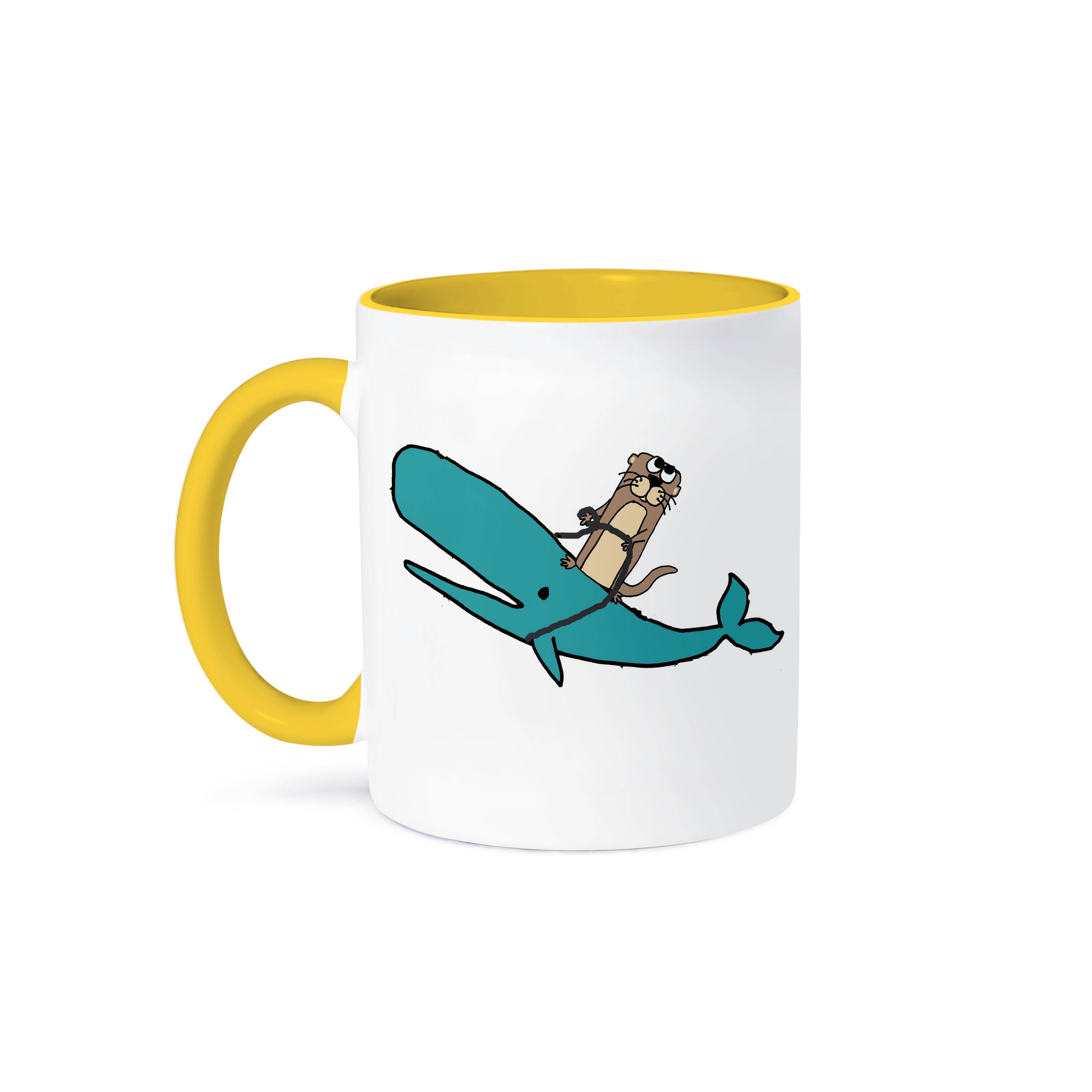 3dRose – Großhandel Kaffeebecher – 3dRose, Lustiger niedlicher Seeotter reitet auf Blauwal Strand Cartoon, Tasse0