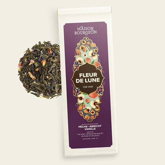 Té verde con sabor a durazno, albaricoque y vainilla «Moonflower» para venta al por mayor de Maison Bourgeon