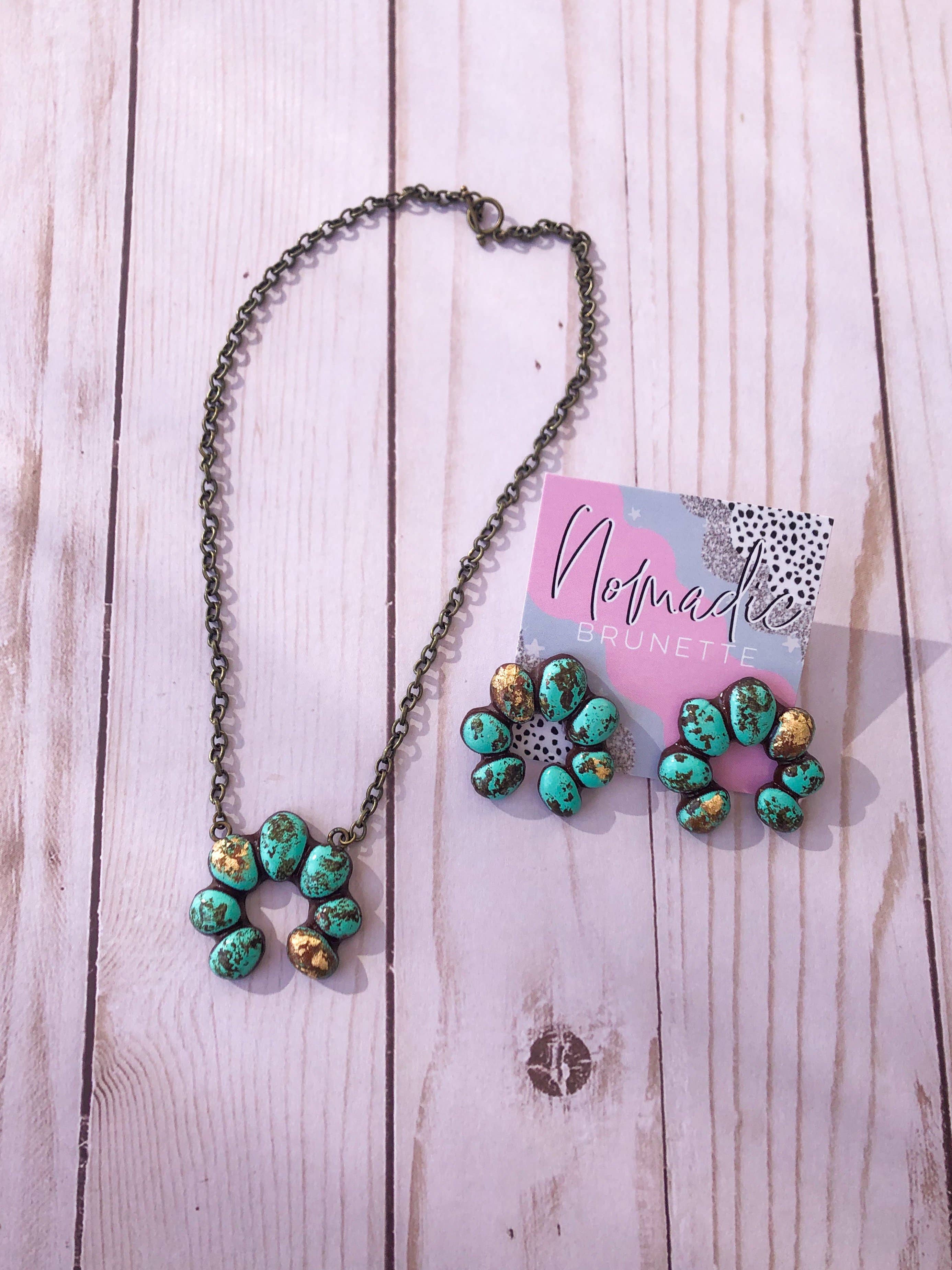 Nomadic Brunette - Wholesale Pendant/Charm Necklace - Torrington Short Necklace- Turquoise Stone3