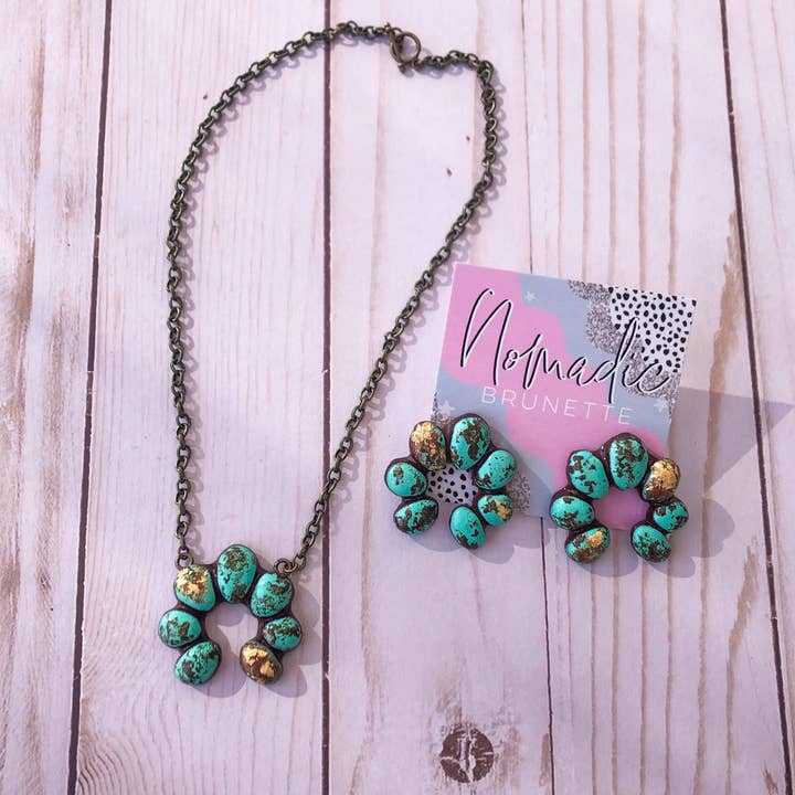 Nomadic Brunette - Wholesale Pendant/Charm Necklace - Torrington Short Necklace- Turquoise Stone3