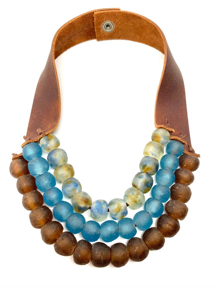 Krobo 3 Strand • Blueberry for wholesale by Stephanie Leigh Jewelry