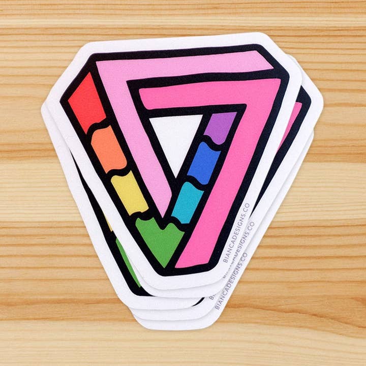 Autocollant Triangle Impossiblement Gay pour la vente par Bianca's Design Shop