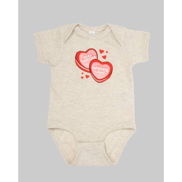Candy Heart Onesie - Natural Heather for wholesale by Hamilton & Adams