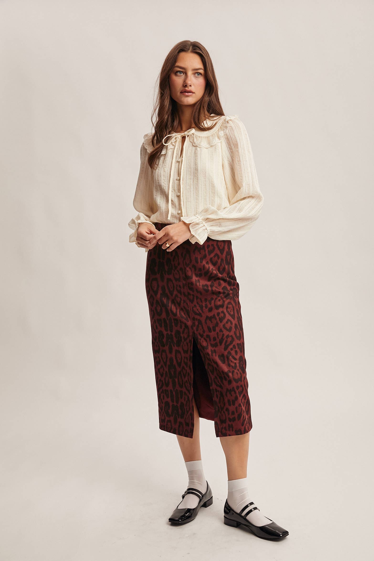 Forte - Wholesale Blouse - Women's - Embroidered Collar Textured Blouse FT0011 27