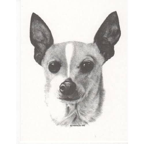 Chihuahua Hund Bill Harrah Portræt Indrammet Kunstkort for engroshandel hos Chesapeake Farms LLC