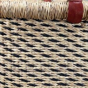 African Market Baskets - Vente Paniers - Paniers Bolga Africains : Couffin Marine/Naturel (G-164N+)2