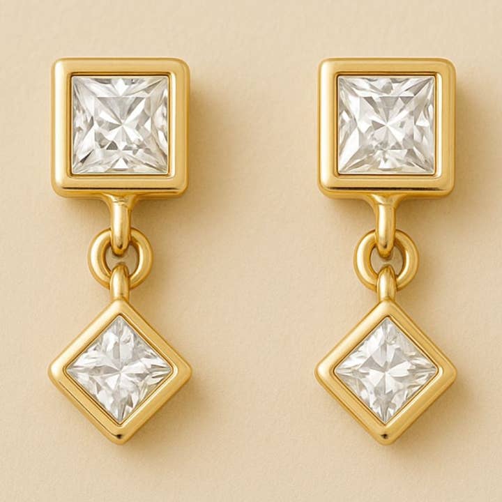 Brincos Duplos com Corte Princesa Aurora (Cópia) por atacado de Lily flo jewellery