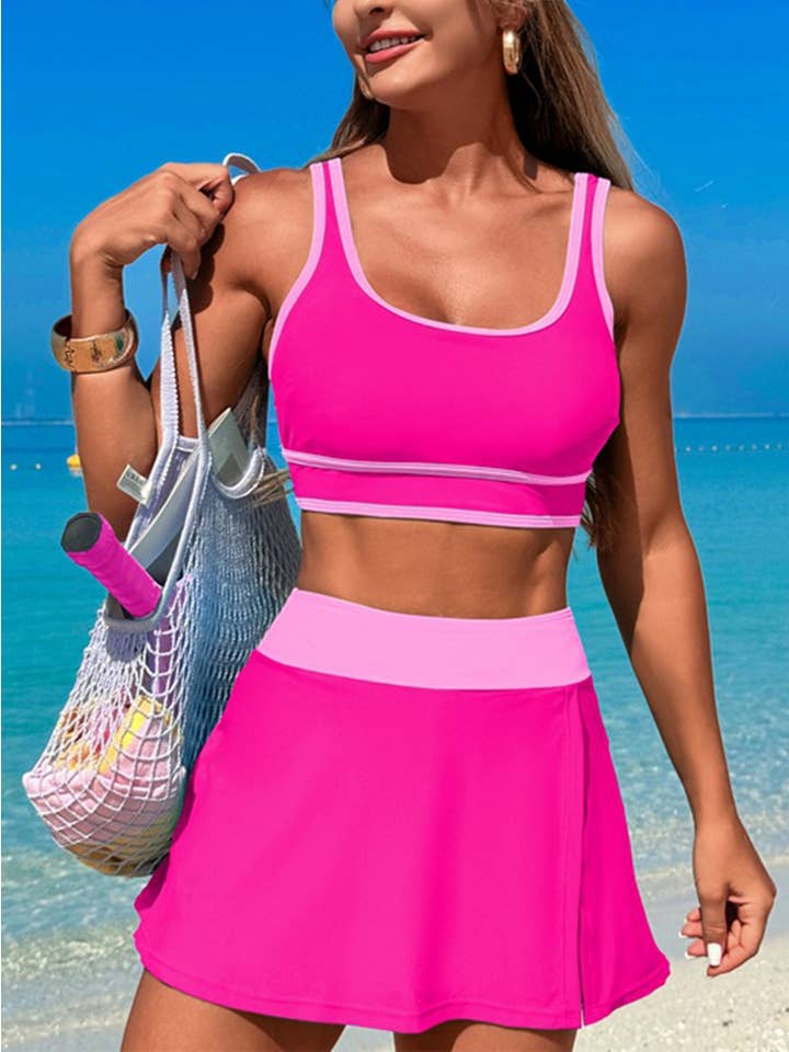 Wholesalesir - Wholesale Two Piece Swimsuit - Women's - Color Blocked Split Swimsuit