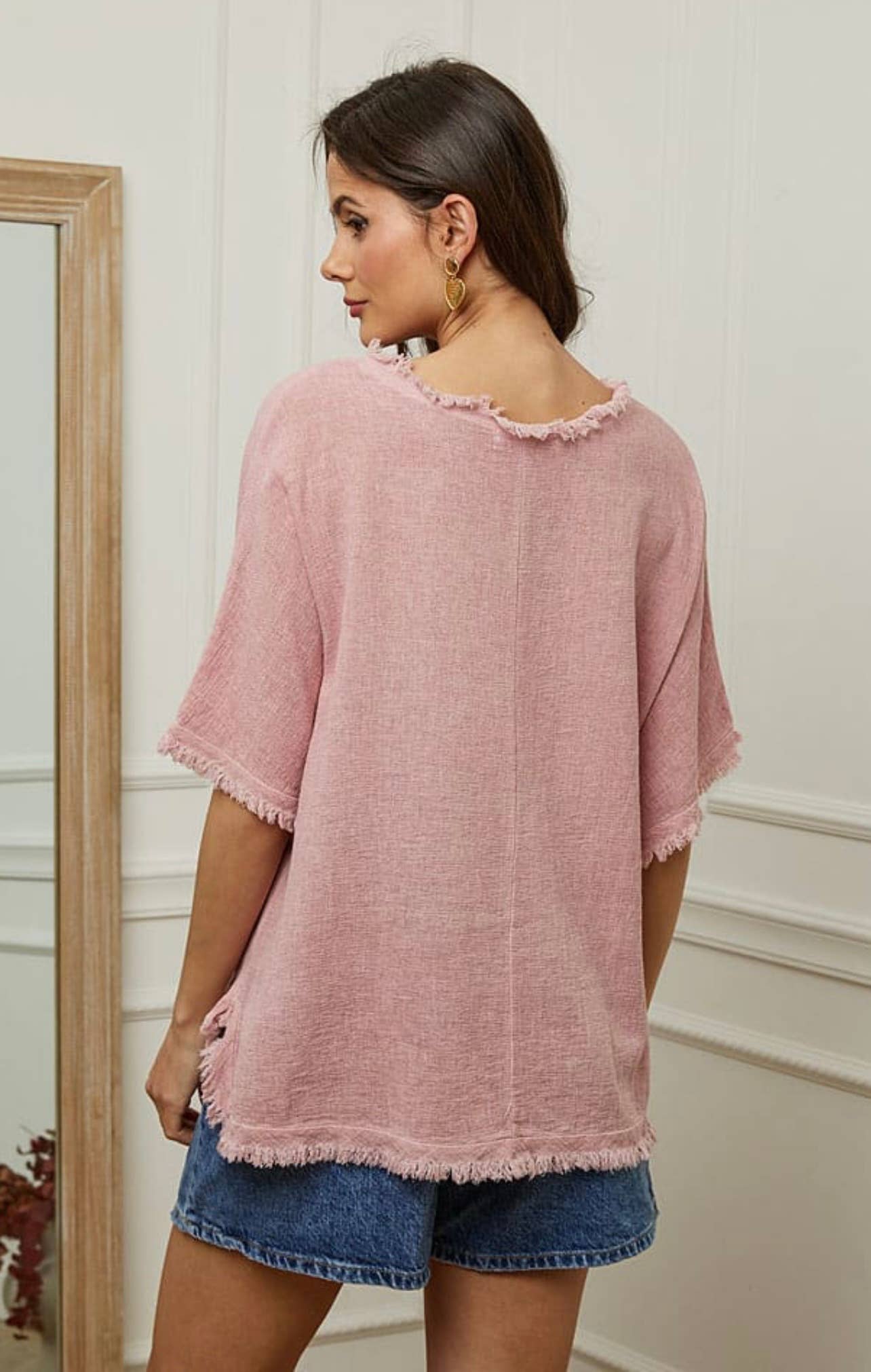 LÉA & LUC - Wholesale Blouse – Women’s - Plain blouse in 50% Linen and 50% Cotton REF. 982814