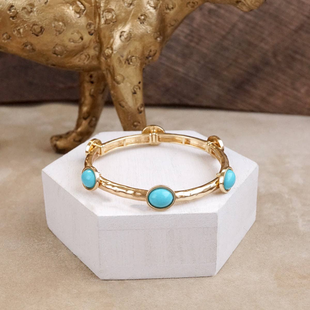 PennyLine inc - Wholesale Bangle Bracelet - Desert Orbit – Turquoise Station Stretch Bangle3