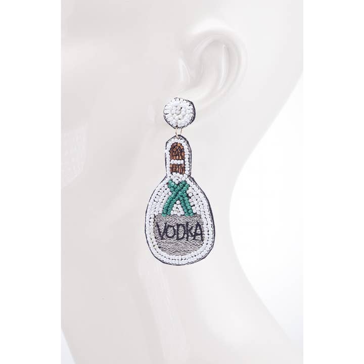 IVORY GDIVY Vodka Bottle w/ EMD Drop Earrings for wholesale on Faire4