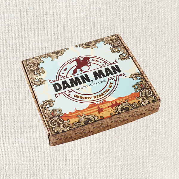 Damn, Man Snacks - Wholesale Food Gift Basket - Cowboy Box Beef & Nut Gourmet Gift Basket3