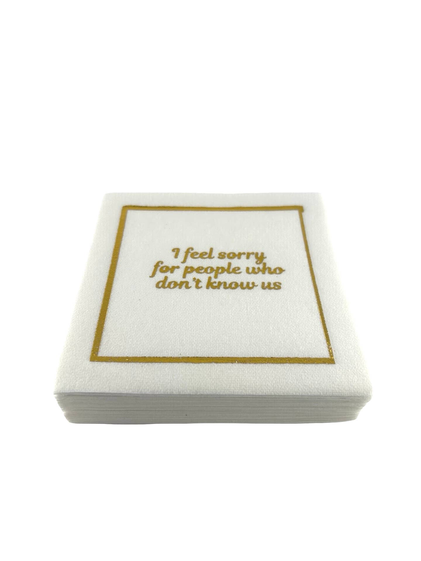 Maven Home - Wholesale Disposable Napkin - Linen-Feel Cocktail Napkins, Feel Sorry