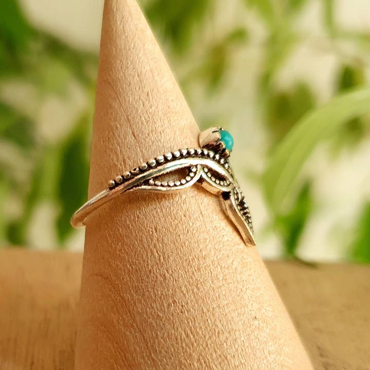 Kaali Boutique – wholesale Band/stacked ring – Ethnic style Silver & Turquoise / Boho / Bohemian / Psy / Rustic / Tribal / Gypsy / Festival / Healing / Festival4