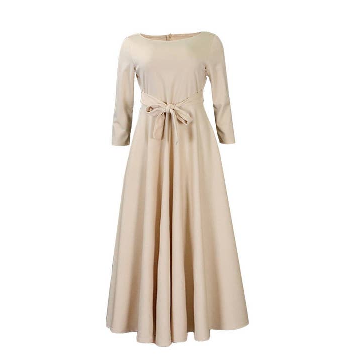 ACCITY - Wholesale Dress - Women's - FASHIONABLE AND ELEGANT LACE-UP PLUS SIZE DRESS_CWDMD36542