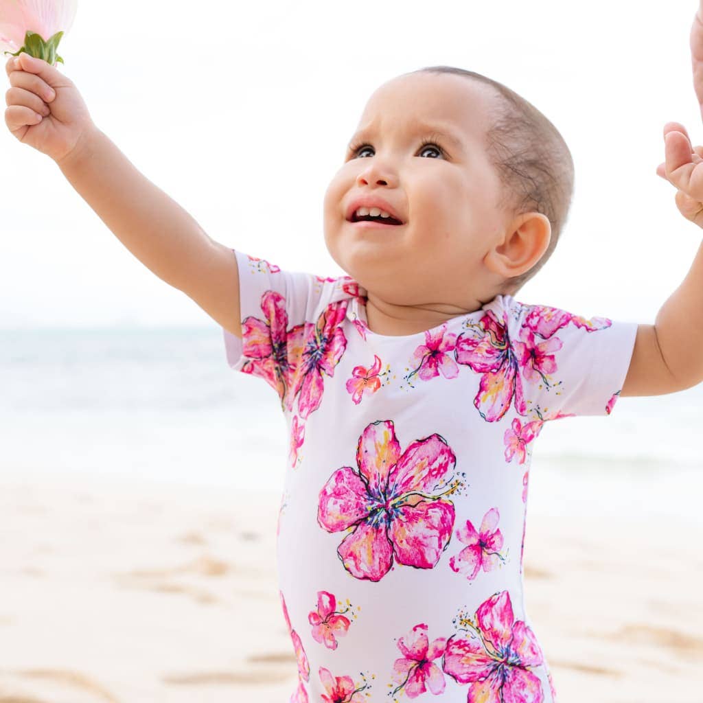 Coco Moon - Venta al por mayor Body sin pies - Bebés - Pelele de Bambú Hibiscus Kiss3