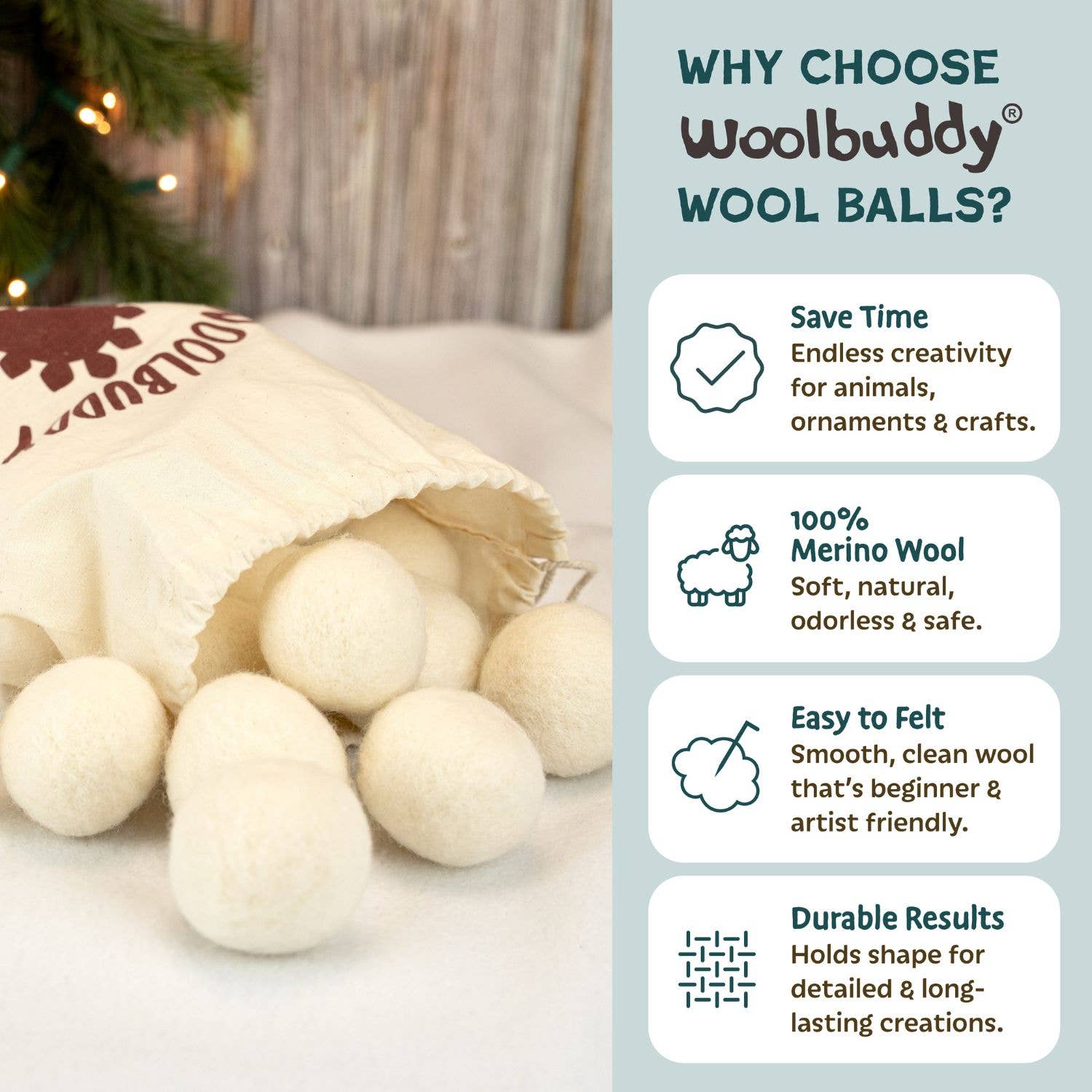 Woolbuddy – wholesale Craft supplies – Soft Wool Felt Balls for Crafting2