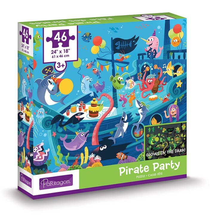 Cottage Door Press - Wholesale Puzzle - Kids - Pirate Party Glow-in-the-Dark Kids Puzzle