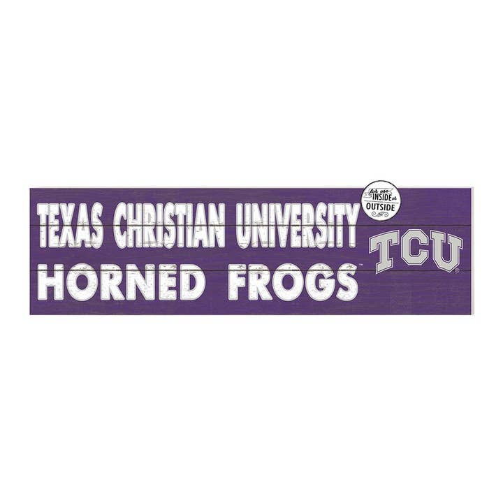 35x10 InOutdoor Schild Teamlogo Texas Christian Gehörnte Frösche für den Großhandel von KH Sports Fan