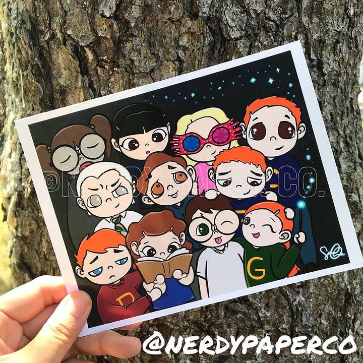 MAGISK KLASSEFOTO | Håndtegnet troldmandskunsttryk | Kunsttryk for engroshandel hos NERDY PAPER CO.