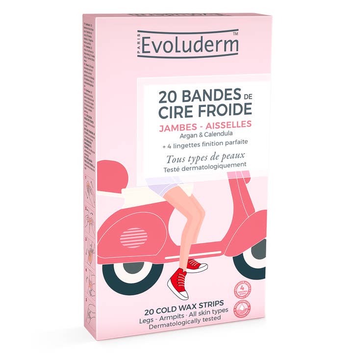 Evoluderm - Wholesale Body Hair Removal Product - 20 Cold Wax Hair Removal Strips - Legs & Armpits1