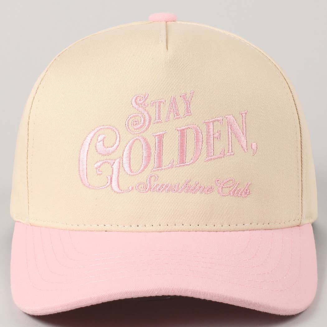 Fashion City - Vente Casquette de camionneur – femme - Casquette Trucker Brodée Stay Golden Sunshine Club32