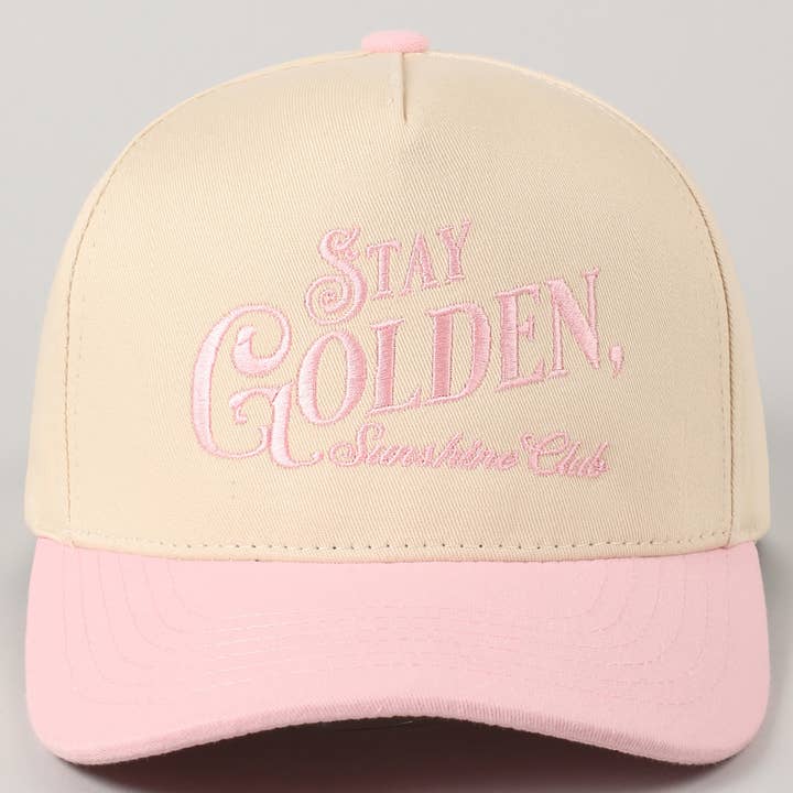 Fashion City - Vente Casquette de camionneur – femme - Casquette Trucker Brodée Stay Golden Sunshine Club32
