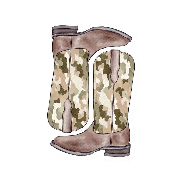 Camo Boots | Vinyl Sticker for wholesale by Malina Prints