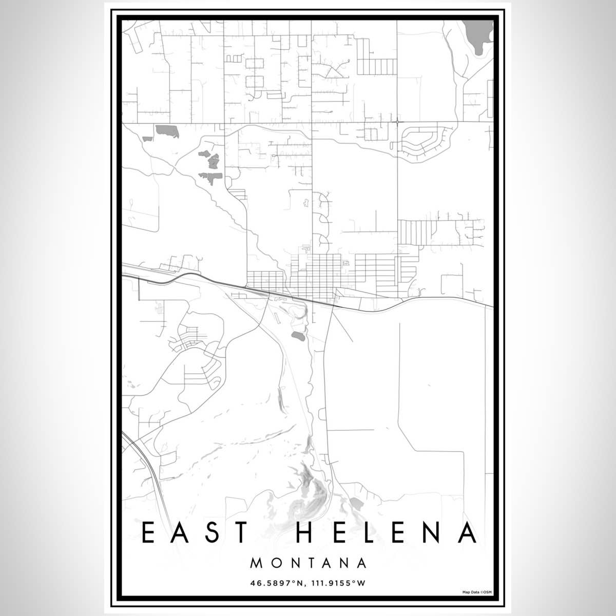 JACE.design - Wholesale Art Print - East Helena MT Map Print Classic4