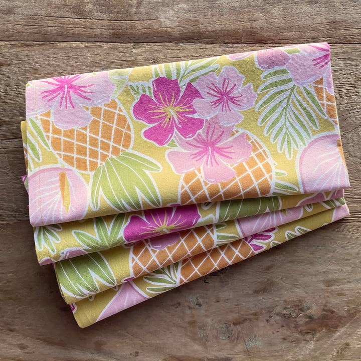 Multi Pineapple Hibicus, Napkin S/4 for wholesale on Faire