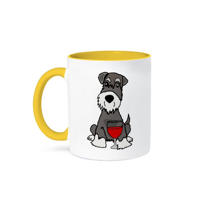 3dRose – wholesale Coffee mug – 3dRose, Cute Funny Miniature Schauzer Puppy Dog Drinking Wine, Mug