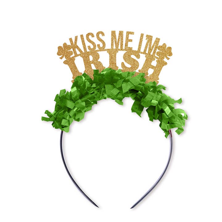 Kys mig, jeg er irsk St. Patricks Day Party Pandebånd Crown for engroshandel hos Festive Gal