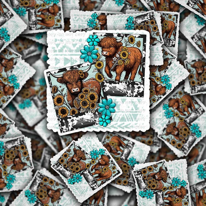 Autocollant d'image de vache des Highlands pour la vente par KTD DESIGNS