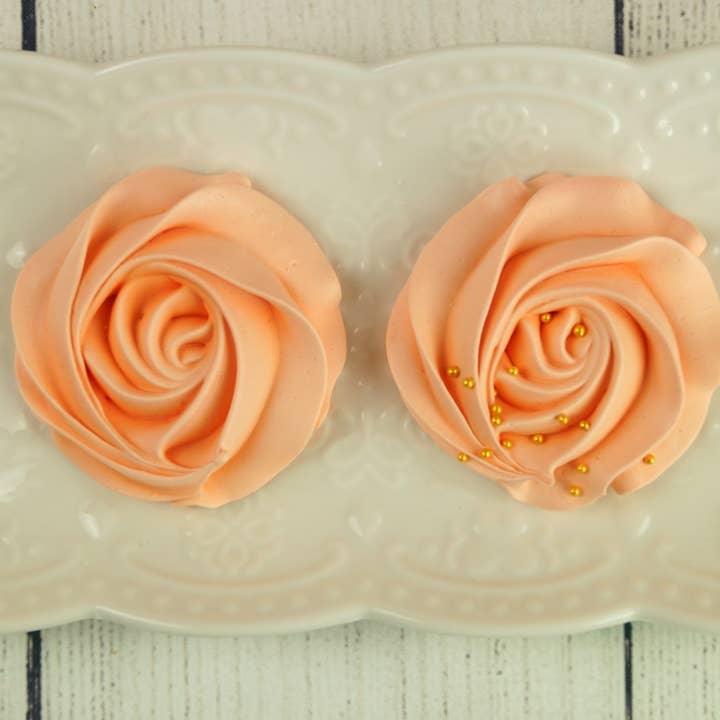 Ma Meringue - Vente Biscuits - Rosaces En Meringue Corail1