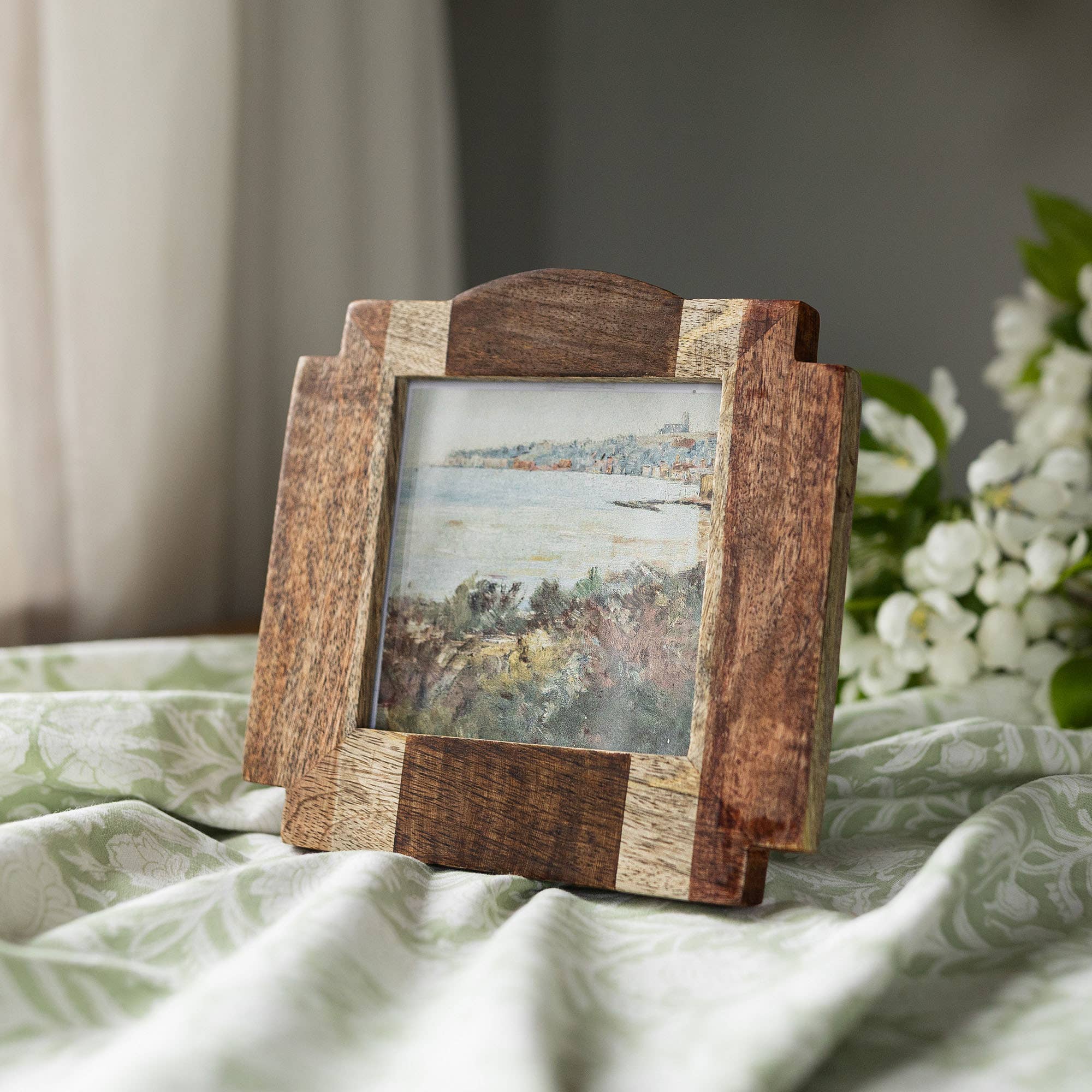 Foreside Home & Garden - Wholesale Picture Frame - Florence 4x4 Photo Pieced Wood Picture Frame Glass Pane