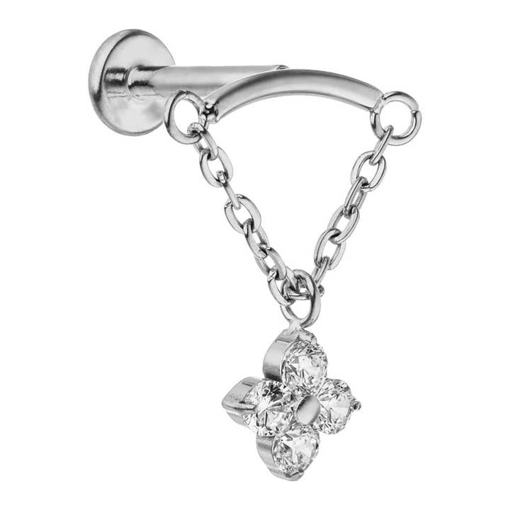 Schmuckgroßhandel - Wholesale Single Earring - Flower Hidden Helix | Titan