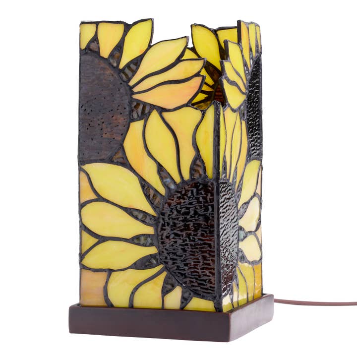 River of Goods - Wholesale Accent/Desk Lamp - 9.75"H Sunflower Rectangle Shade Hurricane Accent Lamp7
