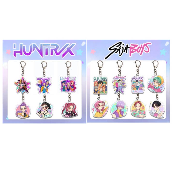 HUNTRIX Demon Hunter Girl & Boy Group Acrylic Keychain Bag Charm KPOP Merchandise for wholesale by Auraquise