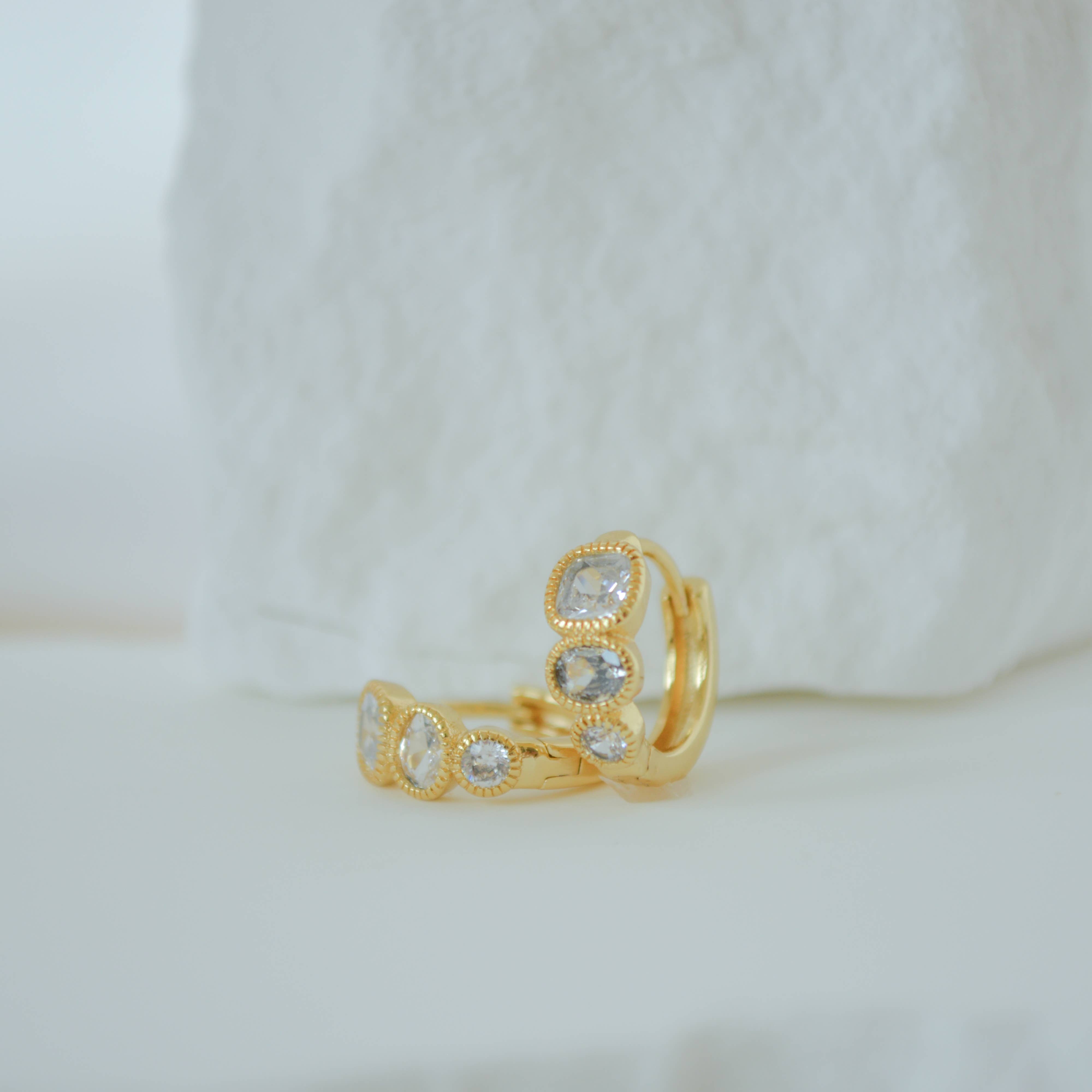 Amethyst and Opal - Wholesale Hoop Earrings - Hazel Huggies2