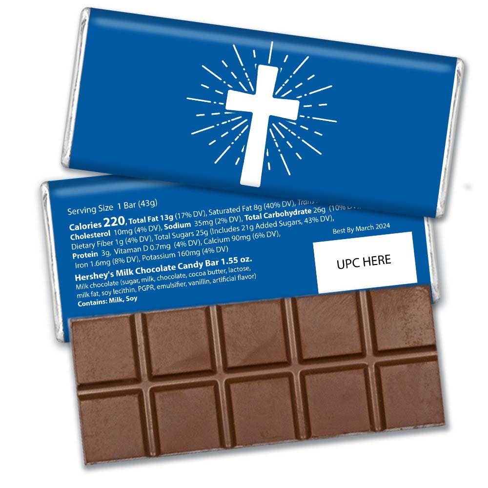 Just Candy - Wholesale Chocolate Bar - Religious Wrapped Milk Chocolate Belgian Bar - Cross0