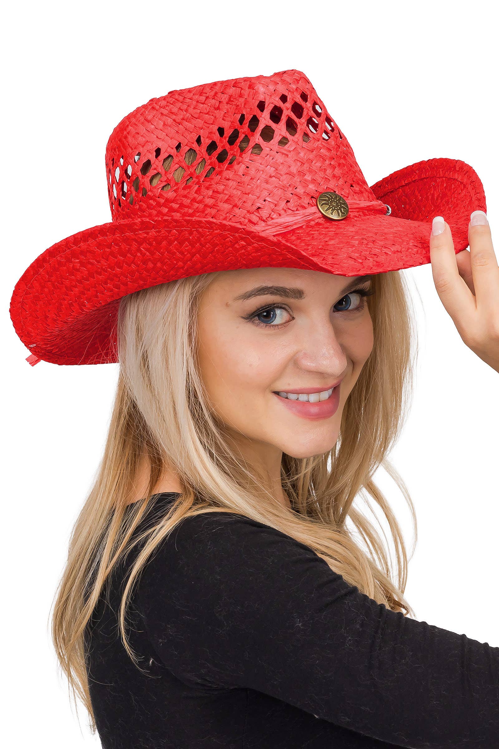 Cap Zone - Wholesale Cowboy Hat - Women's - Coastal Medallion Vented Straw Cowboy Hat29