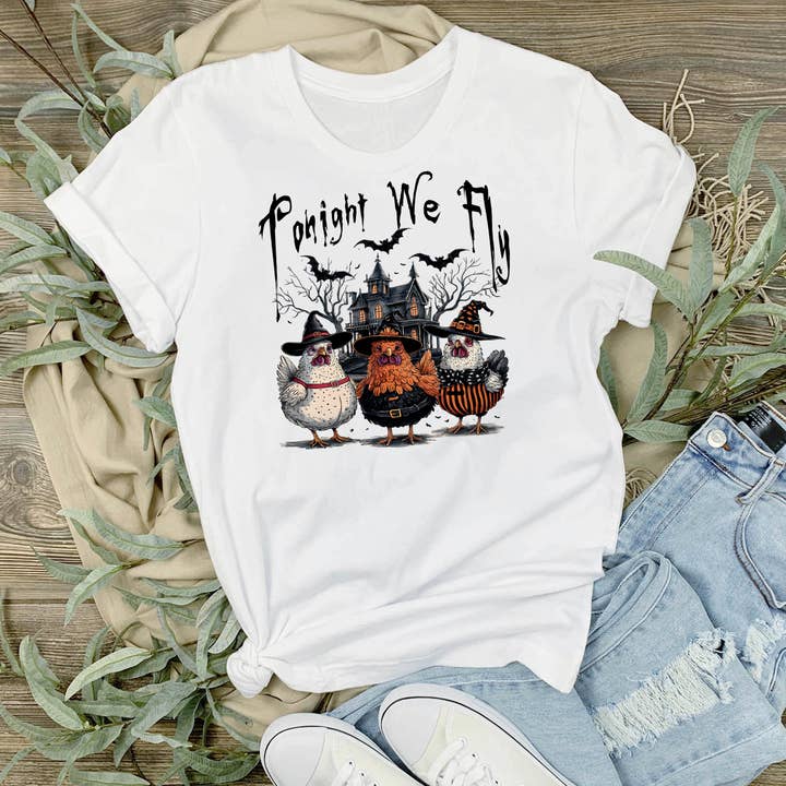 Camiseta de Halloween Pollos Esta Noche Volamos para venta al por mayor de Avery Lane Gifts